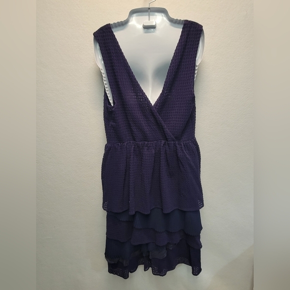 Anthropology Ric Rac Crepe Cascade Ruffle Dress Size Large - Picture 3 of 10